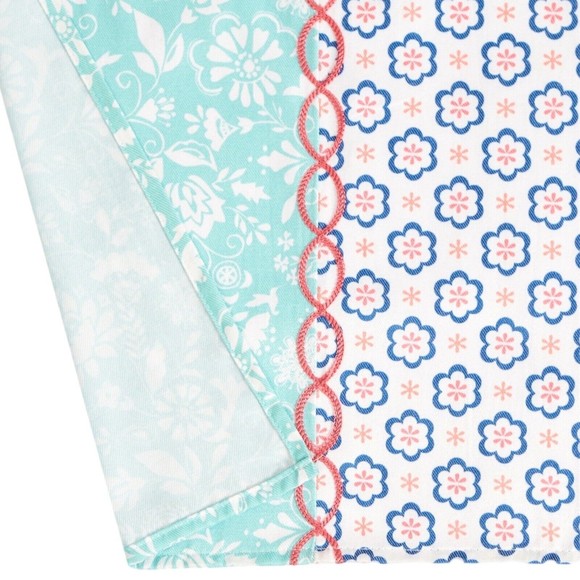 Pioneer Woman Ditsy Patchwork Shower Curtain! 72x72 Blue Aqua & White - Picture 4 of 7